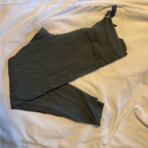 dark green zyia luxe pocket drawstring leggings